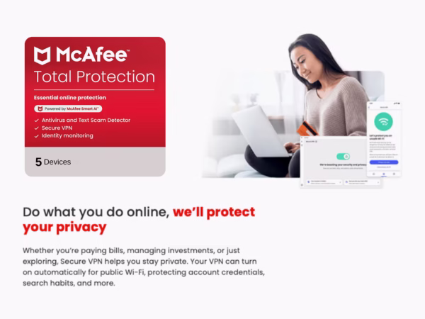 McAfee Protection 5 Devices: 1-Year Subscription - Image 4